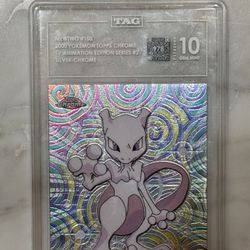 Mewtwo #150 2000 Pokemon Topps Chrome TAG 10 - Population 1!