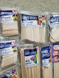 Wooden Craft Stick + Hot Glue Sticks