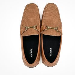 Madden Men M-Dashin Croc-Embossed Faux-Leather Cognac Loafers size 8