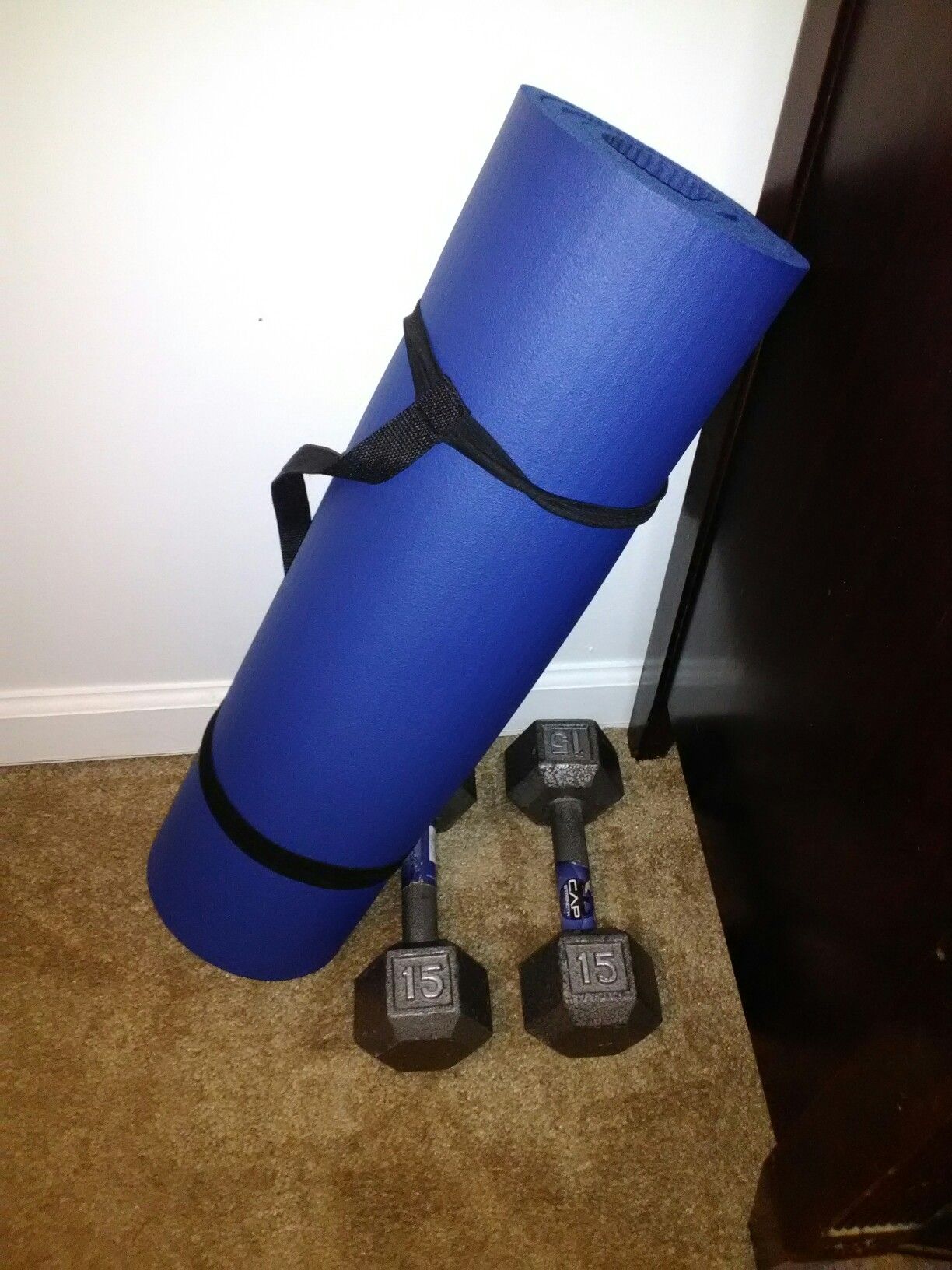 Exercise Mat with 15lb weights