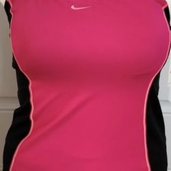 Nike Women`s Tankini Swimsuit Top and Bikini 2 Piece Set pink/Black Size LG 