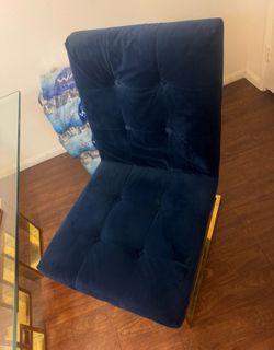 4 velvet royal blue kitchen chairs ( table not included )