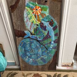 Hand Painted chameleon 