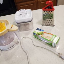 Juicer, storage container and grater