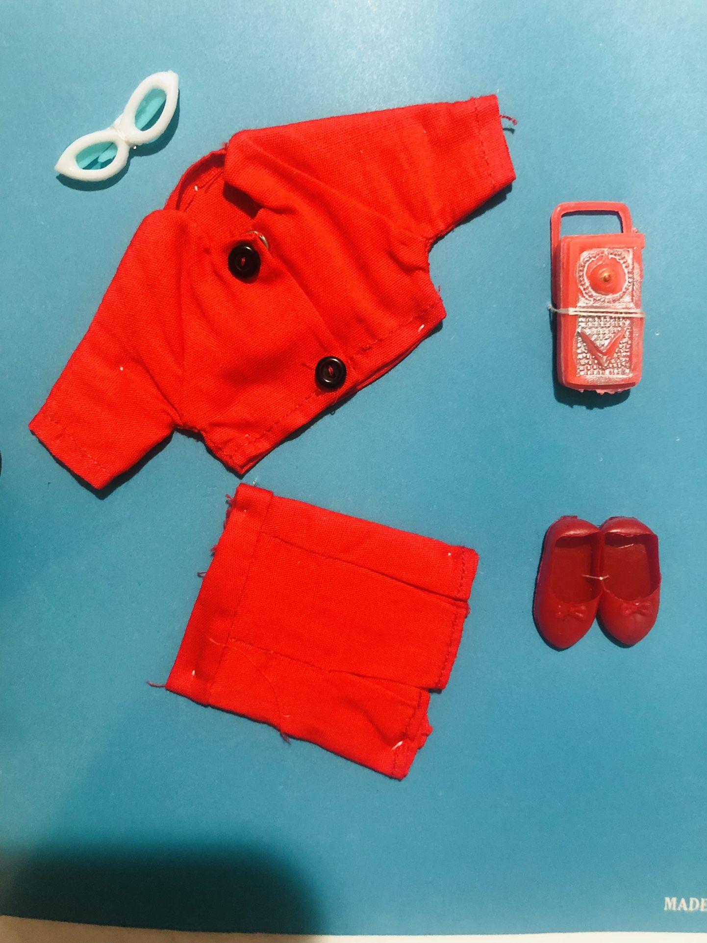 Vintage 1960’s New Stock Barbie Tammy Doll Jacket Skirt and Accessories Made in Hong Kong New on Original Card Stock Will Fit any Regular Size Barbi
