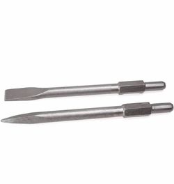 XtremepowerUS 2-Pieces 1-1/8" Hex Point and Flat Concrete Chisels for Electric Demolition Jack Hammer Bit Point Chisel Demolition Concrete Breaker6111