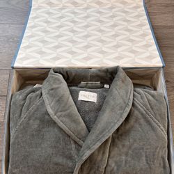 FRETTE 1860-Velour Shawl Collar Robe Grey