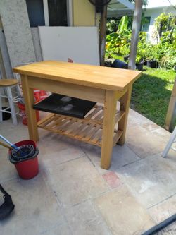 Wooden Kitchen Island Work Table