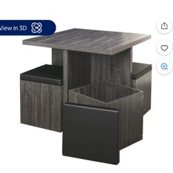 Mainstays 5-Piece Dexter Dining Room/Kitchen Set with Storage Ottoman