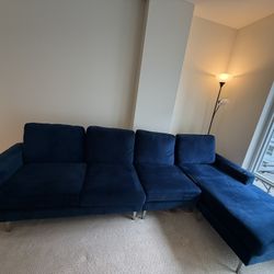 110” Velvet 4 Seater Sectional Sofa