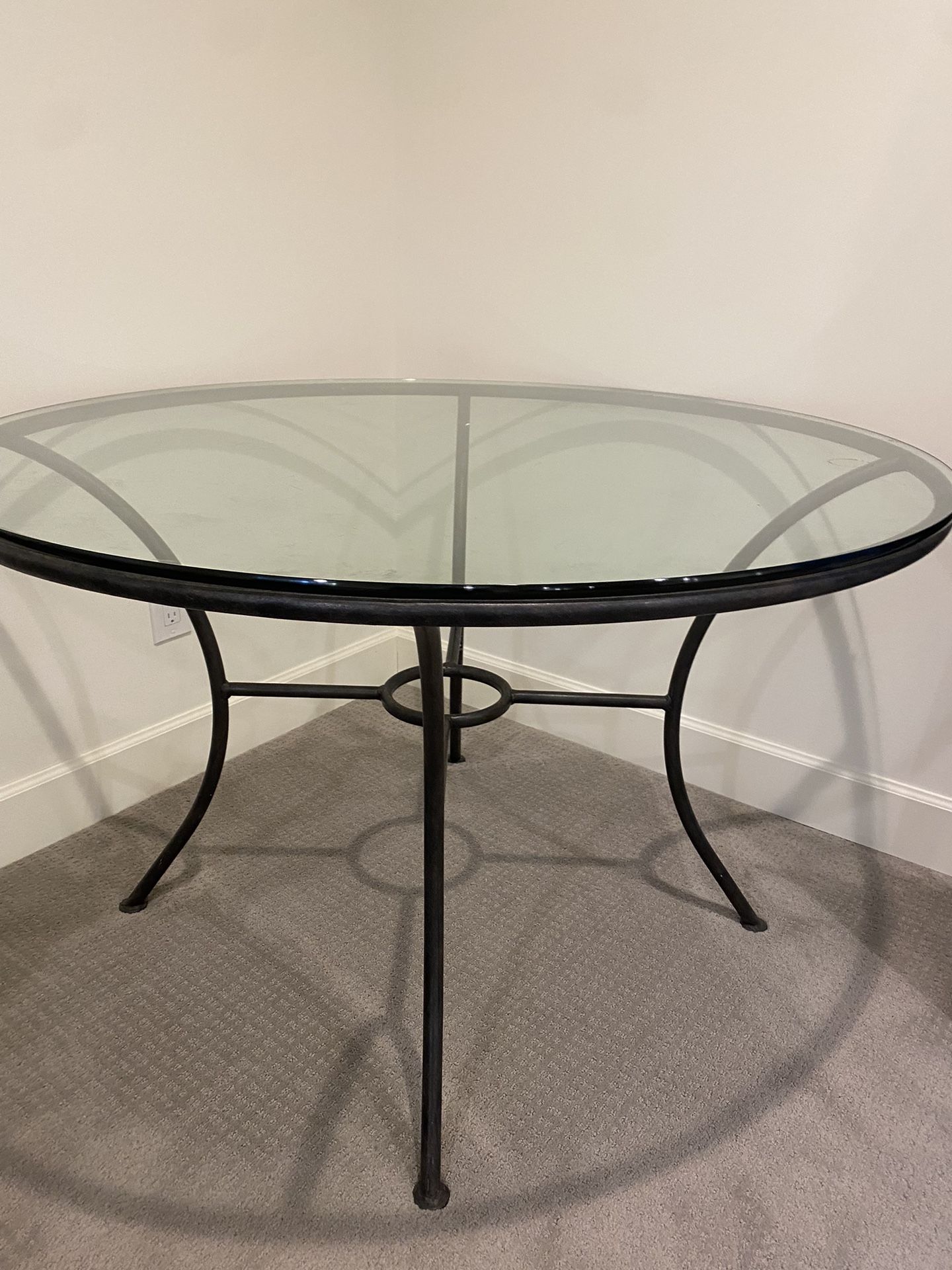 Black Metal Glass Table And 4 Chairs