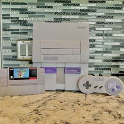 Super Nintendo All Wires And One Controller And Super Mario World 