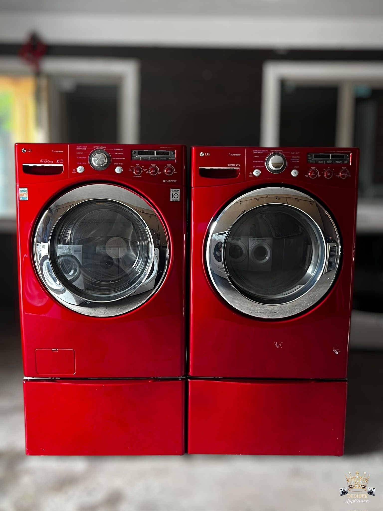 LG washer and electric dryer set. 