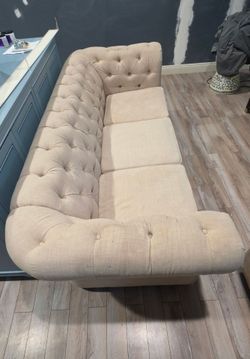 Modern Tuxedo style sofa and club chair with slip cover included and a wingback loveseat
