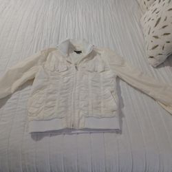 Girls White Windbreaker Jacket