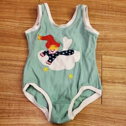 Unusual vintage 1980s baby girl swimsuit leotard approximate size 6 to 12 months