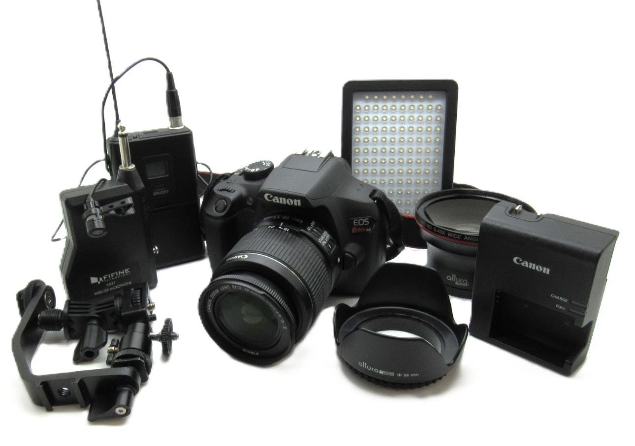 Canon EOS Rebel T6 DS126621 Digital SLR Camera 18-55mm W/ Bag and Accessories