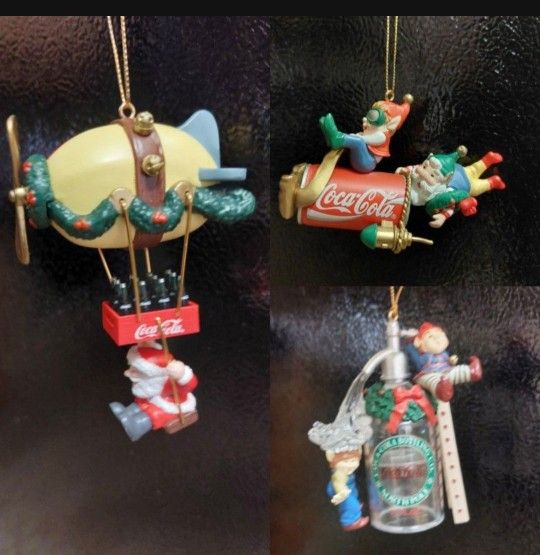 Vintage Coca-Cola Christmas Ornaments  ~ 1992
