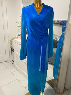 New Women's Royal Blue Pleated Maxi Dress – Size Medium