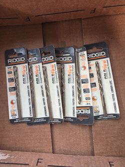 6 RIDGID ColdFire Cryogenically Treated 1/4" Cobalt Drill Bit.