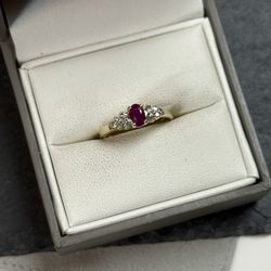 10k yellow ruby and diamond gold ring