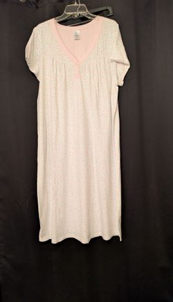 Classic Elements Women's Short Sleeve Nightgown Floral Print Pink 2X