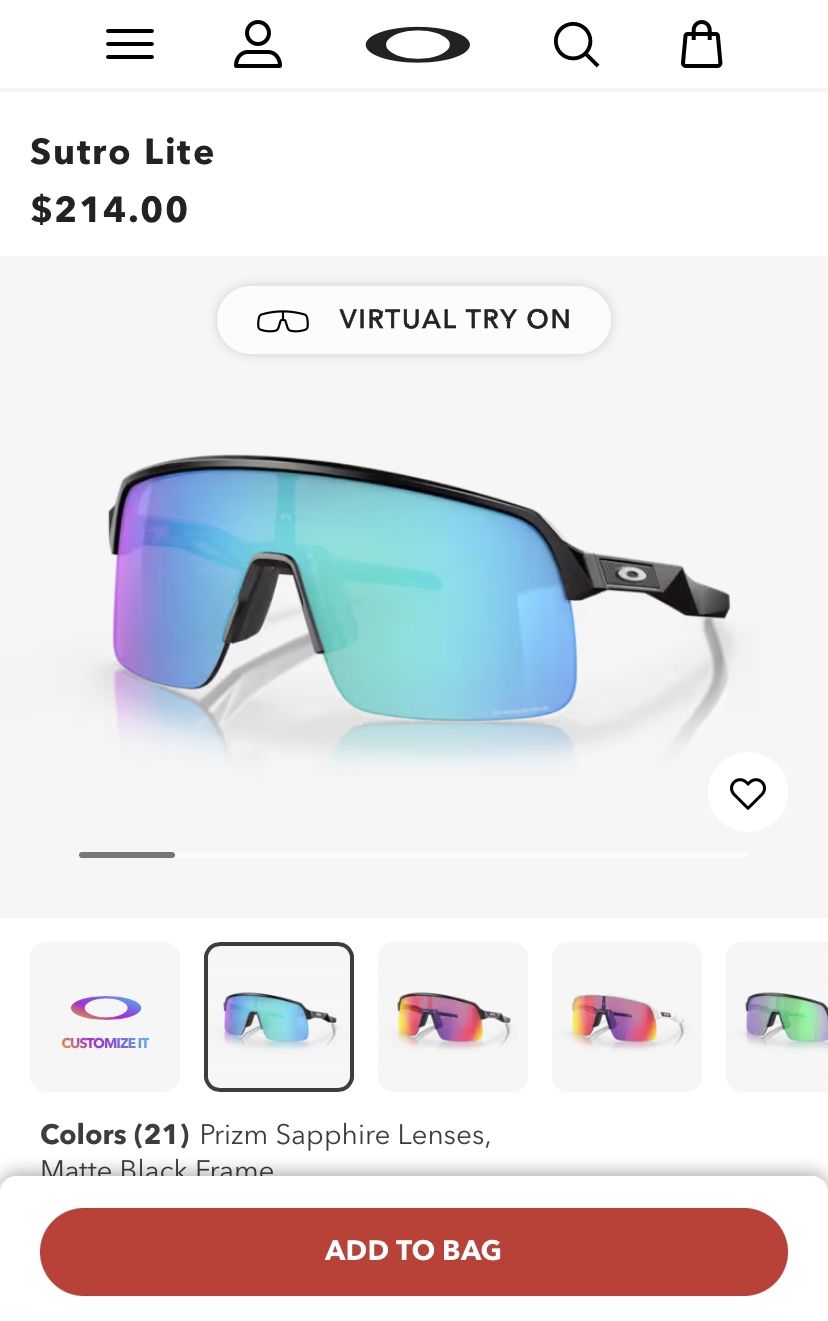 Oakley Sutro Lite Glasses (Prizm Sapphire)