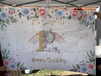 1st Bday Unicorn Banner