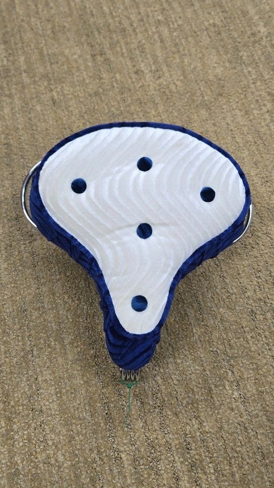 BIKE SEAT LOWRIDER BLUE WHITE VELOUR NEW F&R CYCLES