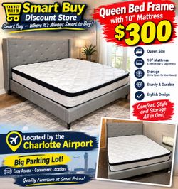 New in box Queen bed with10inch Queen mattress