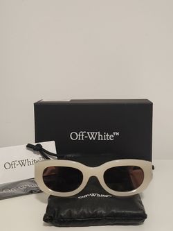 Off-White "Palmer" Sunglasses – Beige/Brown – FULL RETAIL SET