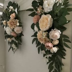 Flower arrangements.