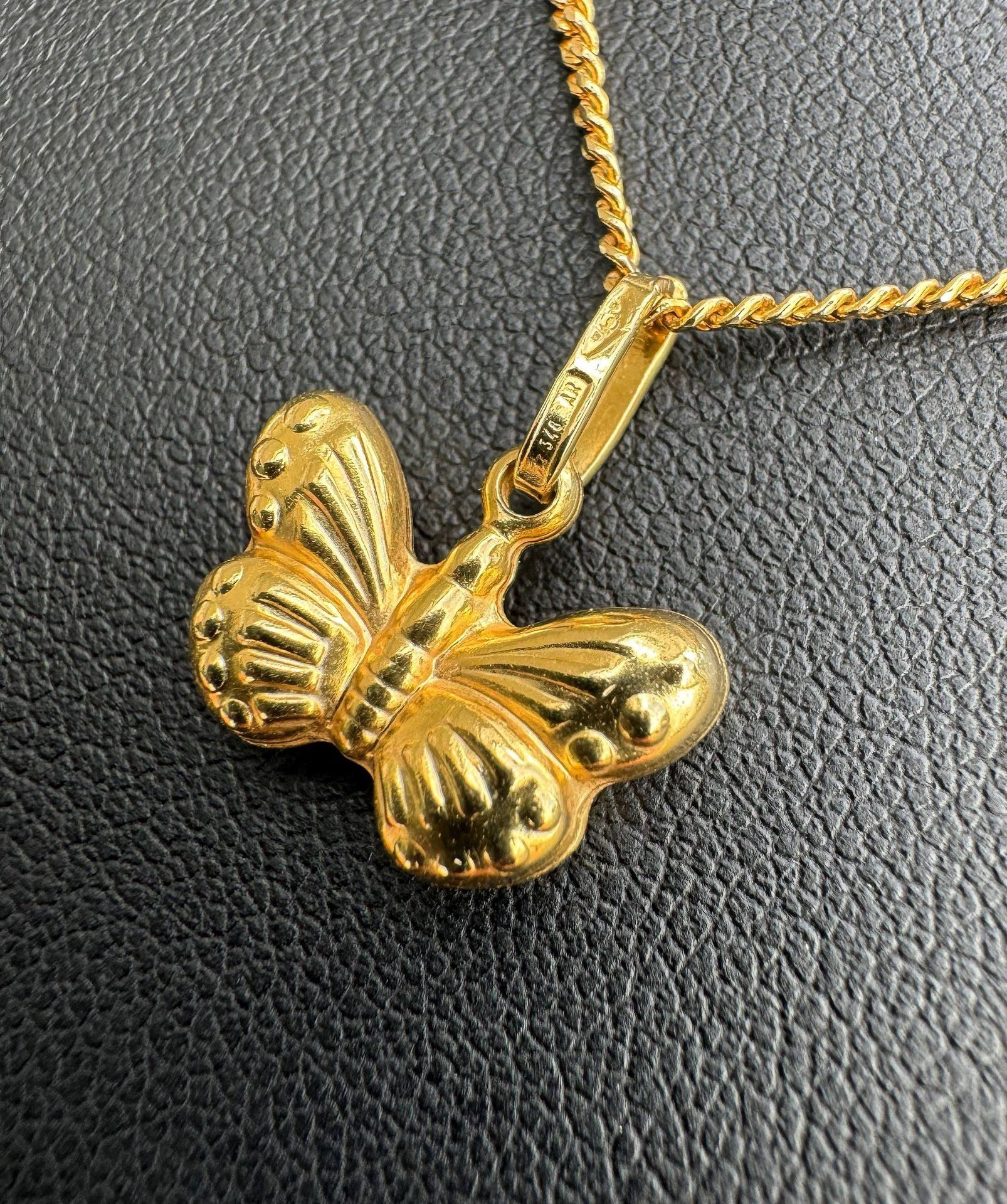Jewelry 18k hollow yellow gold butterfly π¦ Pendant charm
