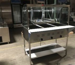 NSF 3 plate warmer steam and dry table N3