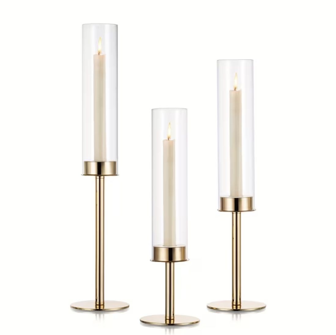 Gold Candle Holders With Glass Cover