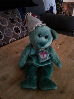 Green May beanie baby bear