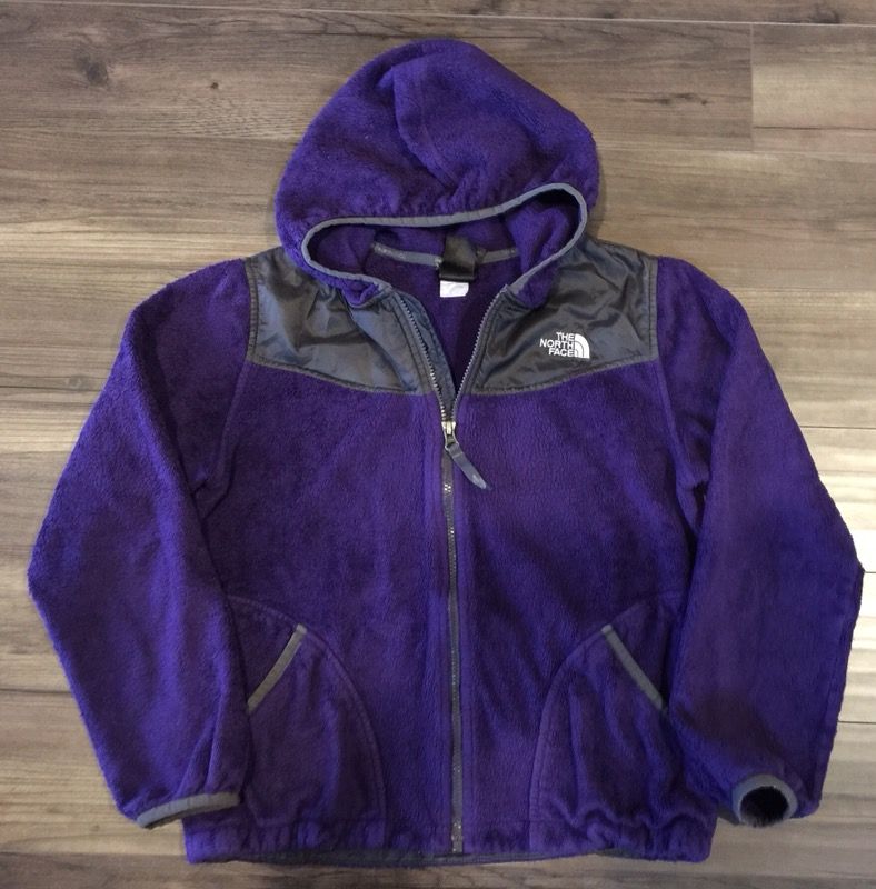 Girl’s North Face hooded jacket fleece size large