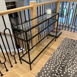 Black Metal & Glass Accent Table