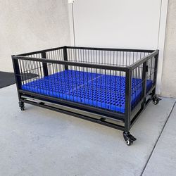 (Brand New) $95 Dog Whelping Pen Cage Kennel Size 37” w/ Plastic Tray and Floor Grid 37x26x15” 