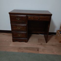 Wooden Desk With Four Drawers