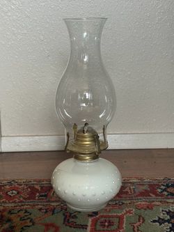 Vintage Hobnail Oil Lamp