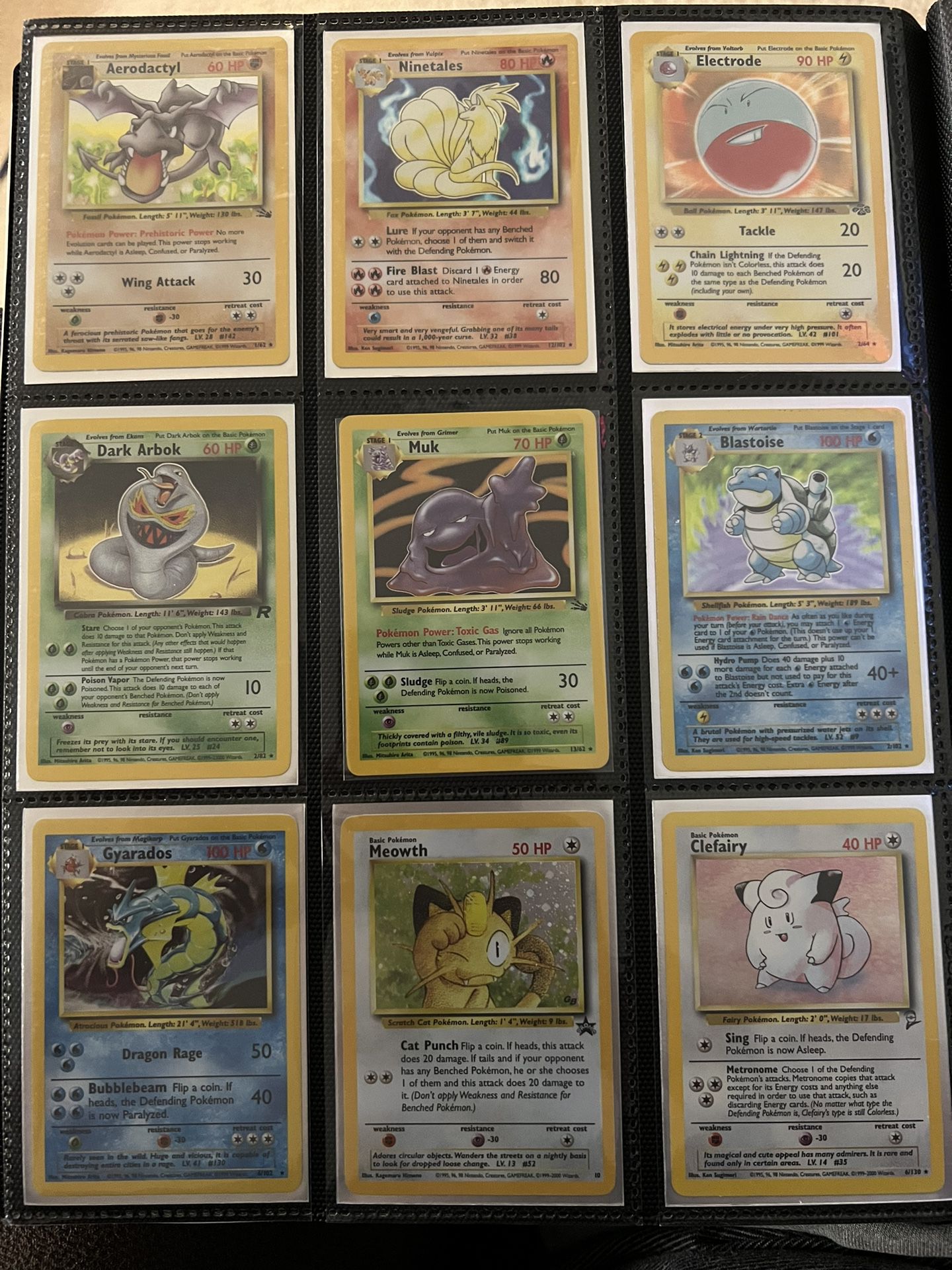 Pokemon Card 1Holo Lot Of 9 Excellent Conditions 