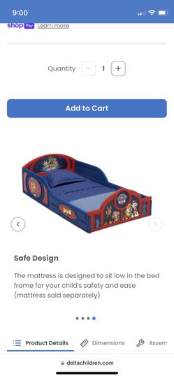 BRAND NEW unused paw patrol toddler bed