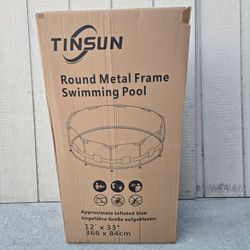 SUNRIO FRAME POOL 12FT ×33IN WITH FILTER PUMP AND FLOOR COVER
