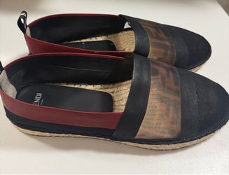 Fendi Zucca FF Logo Canvas Espadrille Sneakers – Great Condition size. 8