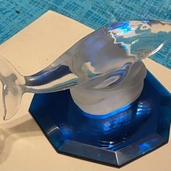 Swarovski Crystal Whale with Glass Base