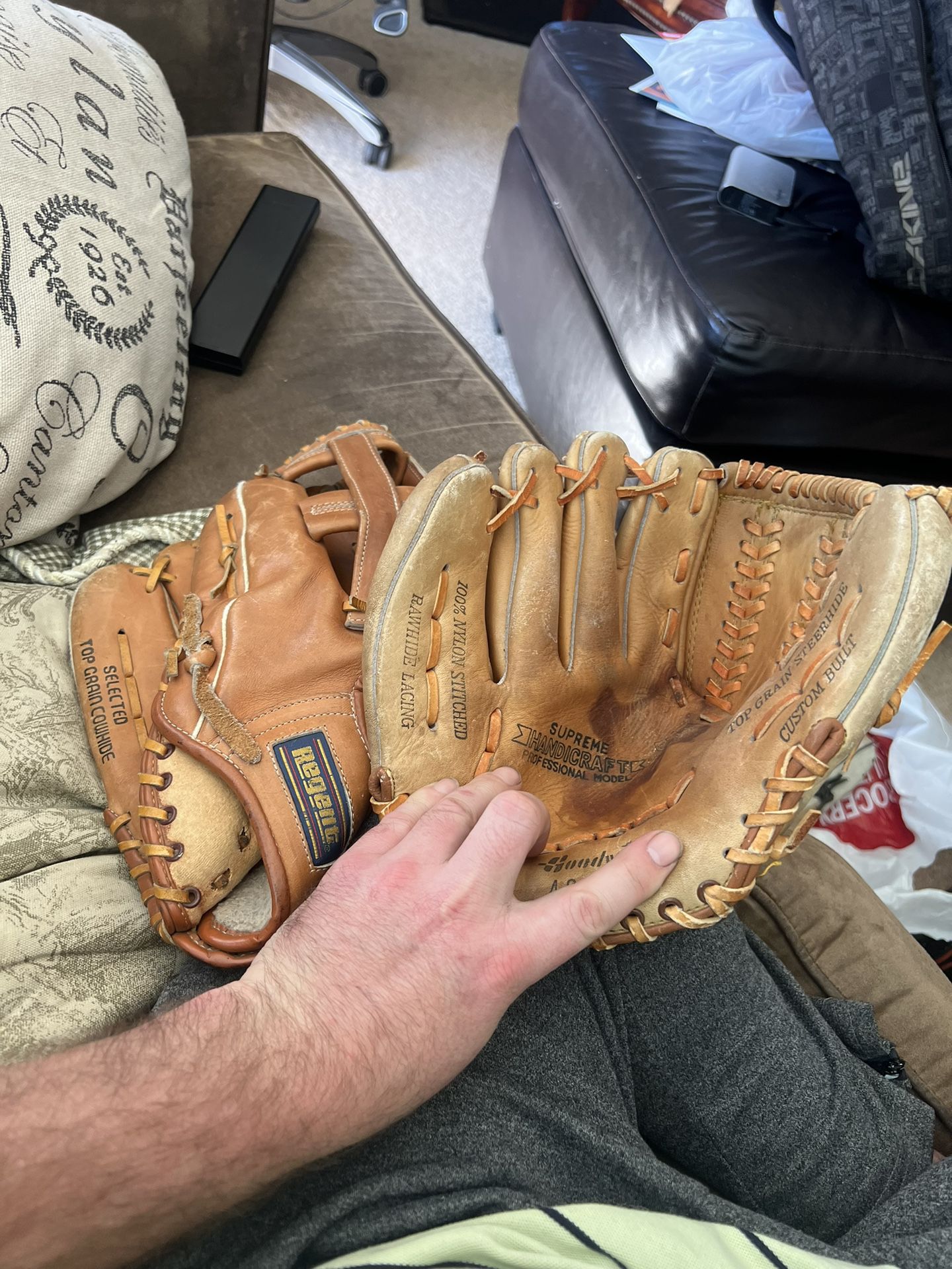 Left Handed Adult Baseball Softball Gloves $25 $45 For Both 