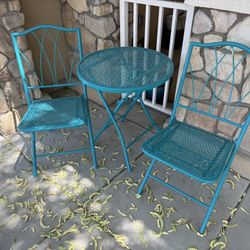 Metal Bistro Table And 2 Chairs