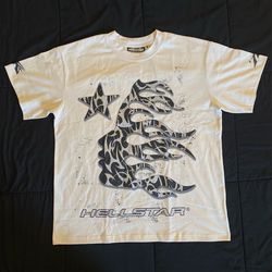 Medium White Hellstar Glitter P2P T-Shirt