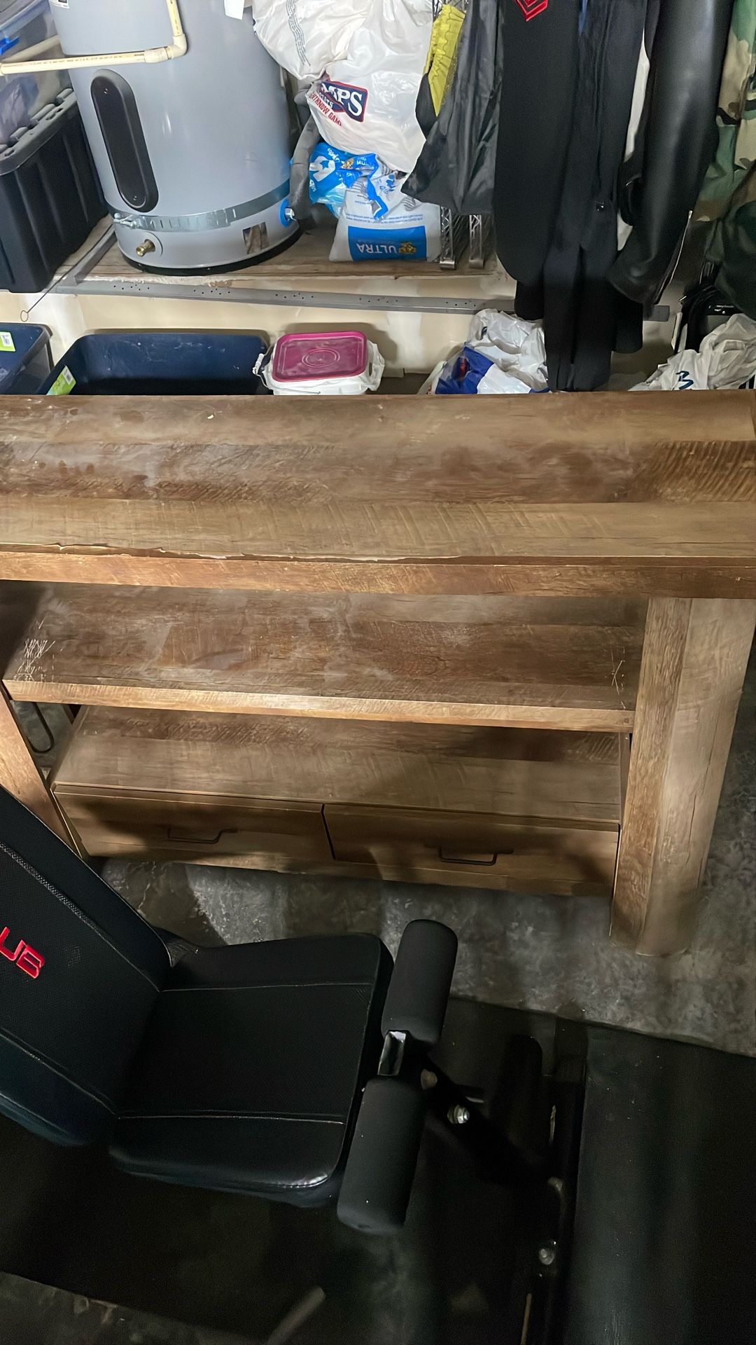 Rustic Solid Wood Console Table w/ Storage Drawers